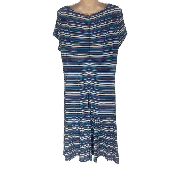 Size‎ 14 GABBY SKY STRIPED A-LINE DRESS Spring Summer Vacation Career Party - Picture 3 of 5